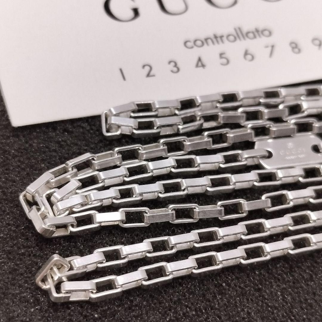 GUCCI ベネチアン ネックレス 50cm スクエア ボストン 925