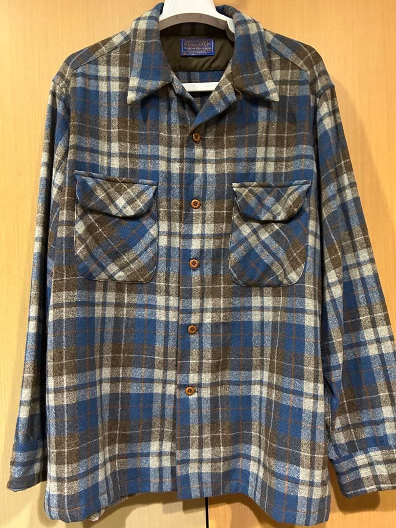 【縮みなし・美品】70's PENDLETON BOARD SHIRTS L