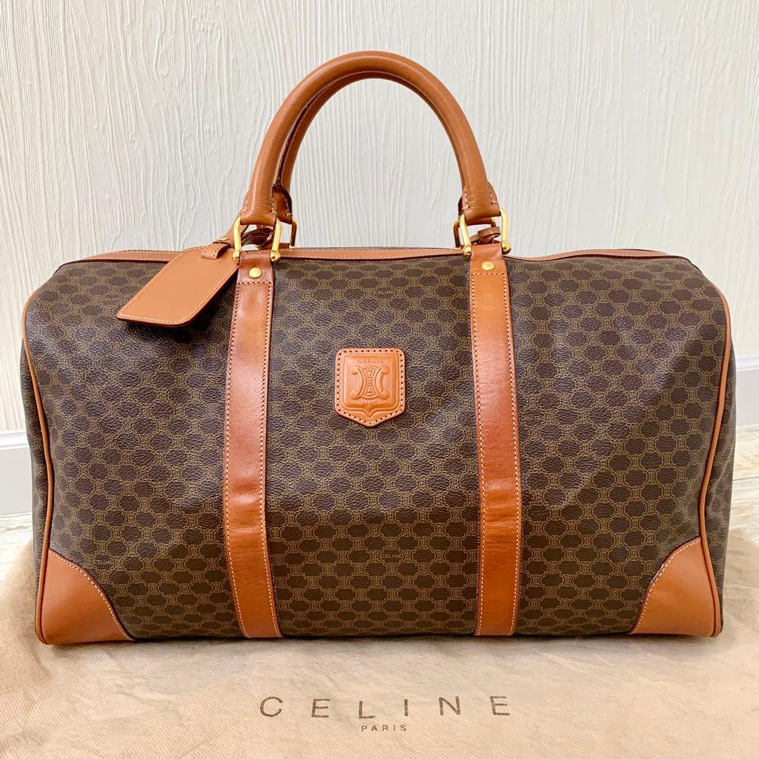 未使用美品★CELINE セリーヌ ボストンバッグ マカダム ブラウン 保存袋