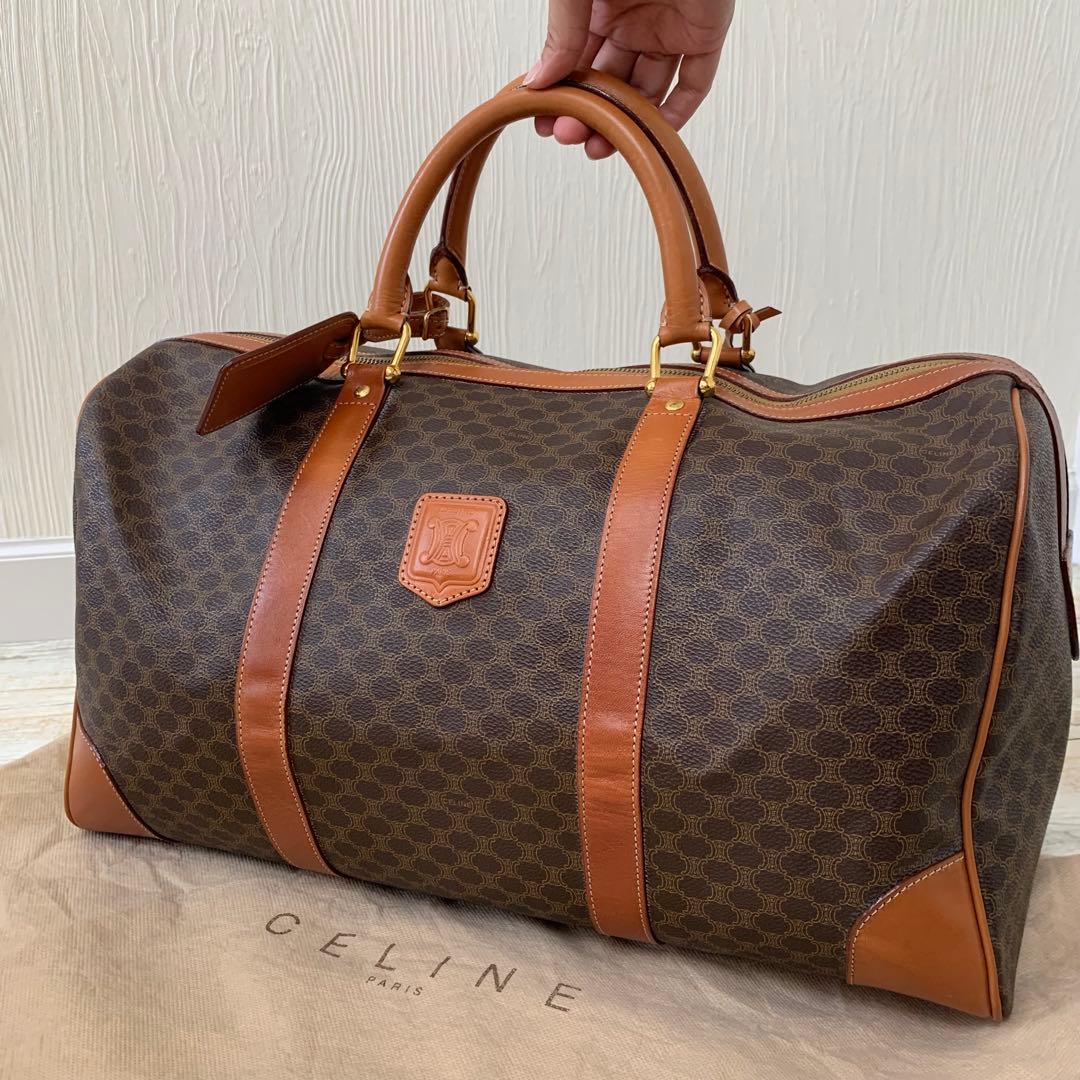 未使用美品★CELINE セリーヌ ボストンバッグ マカダム ブラウン 保存袋