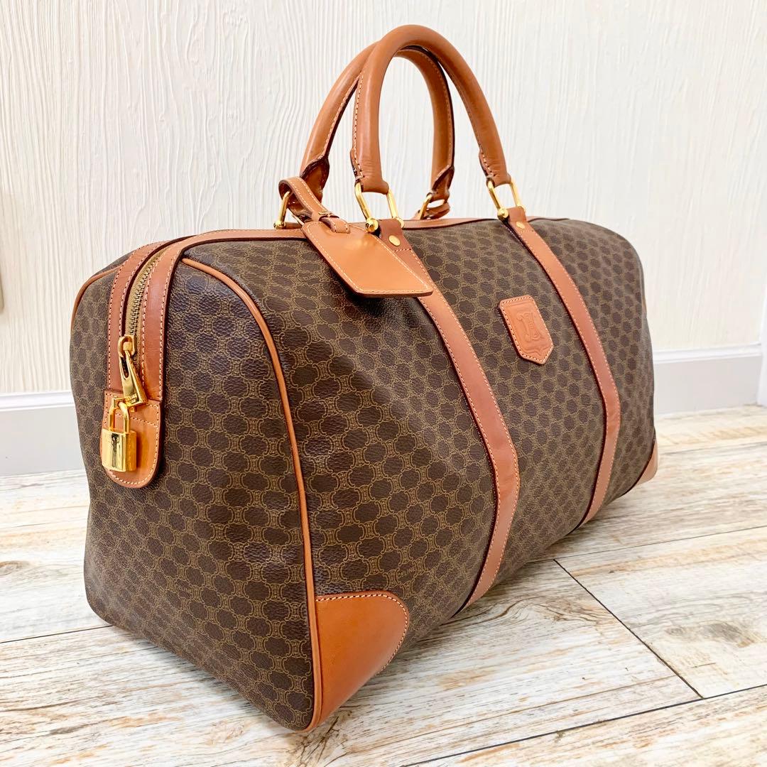 未使用美品★CELINE セリーヌ ボストンバッグ マカダム ブラウン 保存袋
