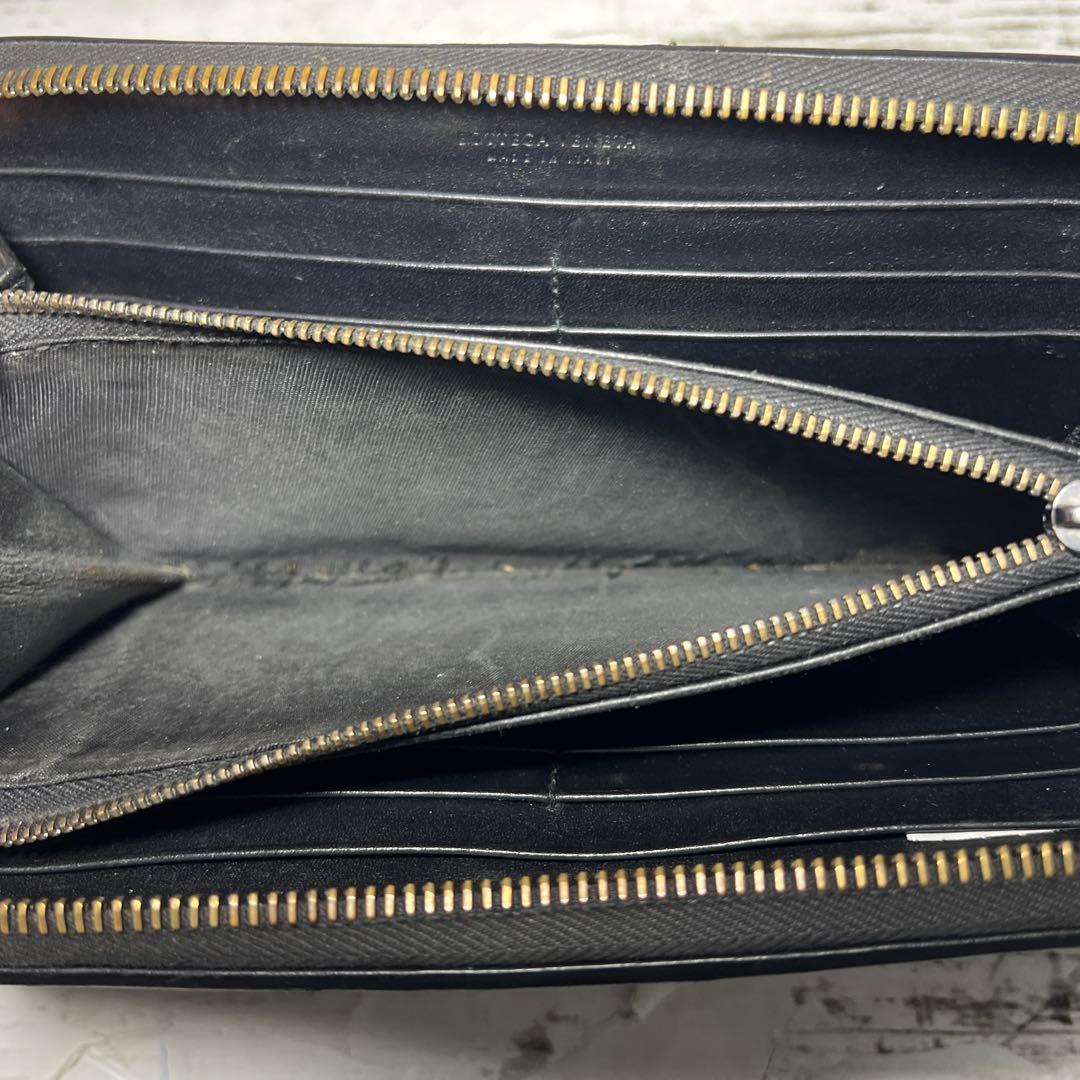 BOTTEGAVENETAボッテガヴェネタ長財布イントレチャート黒ブラック本革