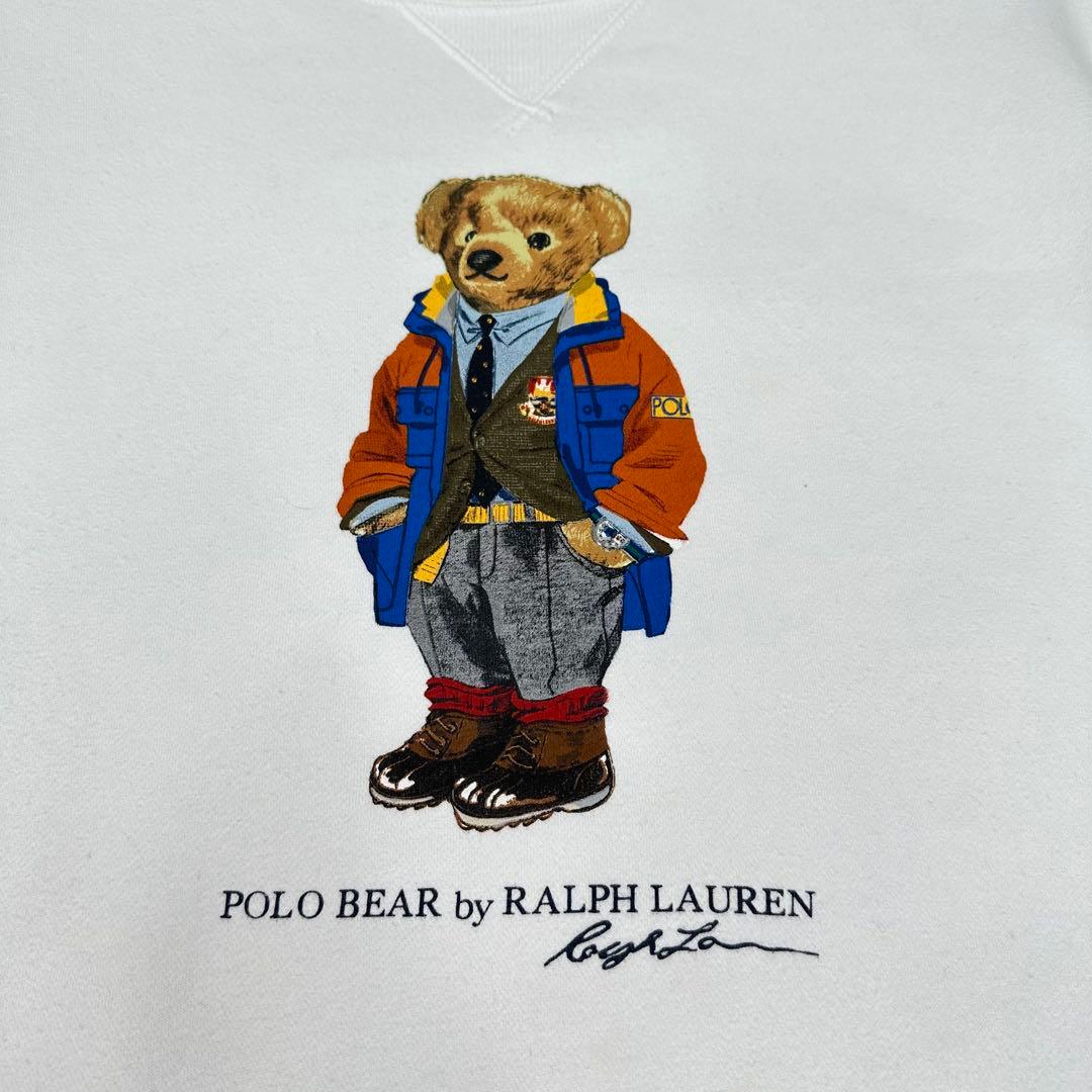 ✨現行✨美品✨ポロベアプリント ポロラルフローレン ホワイト スウェット L
