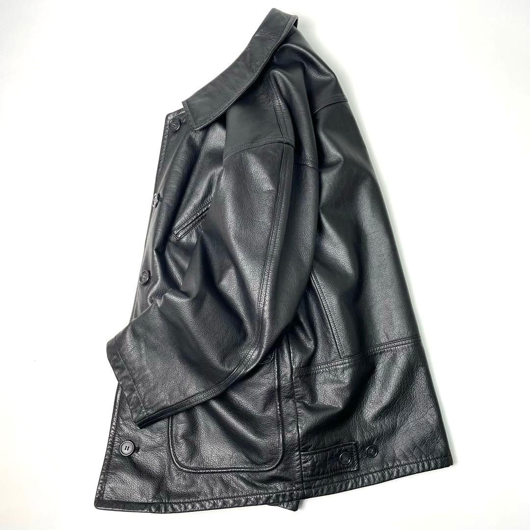 【日本製】BELL MAXIM レザージャケット 黒 M 牛革 カーコート 本革