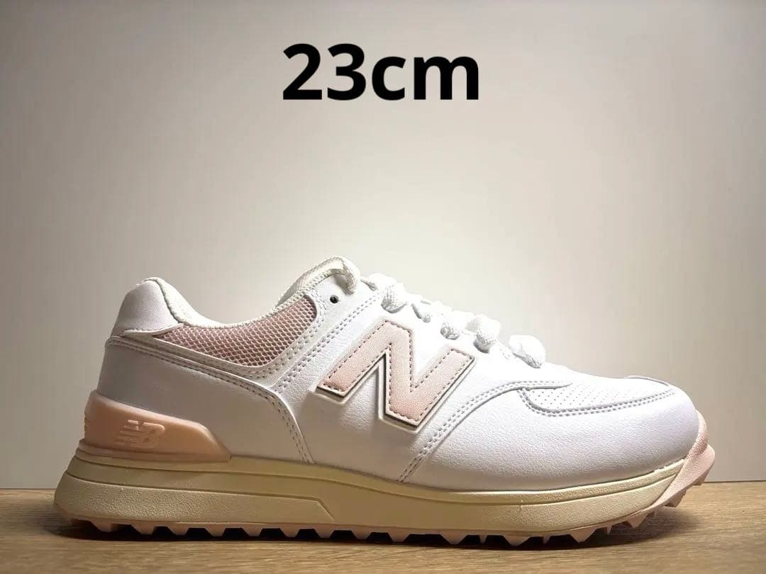 未使用 23cm 2Eニューバランスゴルフシューズ WGS574B3ホワイト