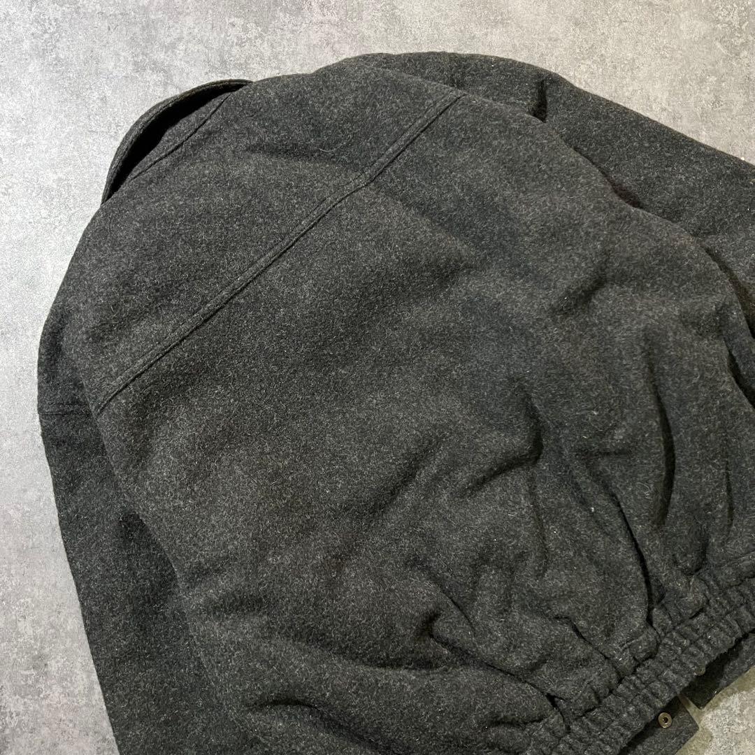 【即日発送・国内古着】ハリントンジャケット　短丈アウター　グランパコア　濃灰色
