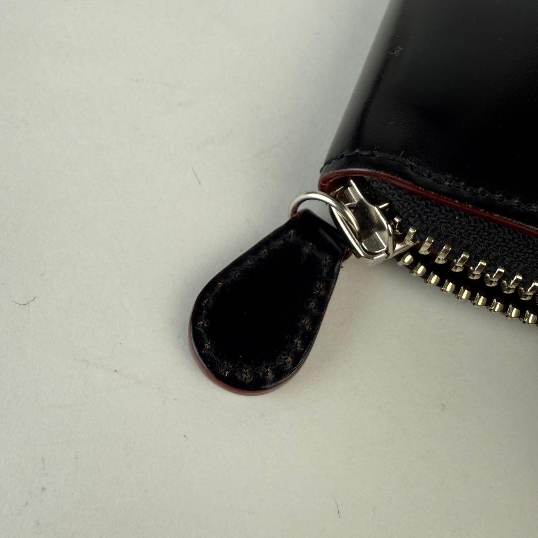 【美品】GANZO ガンゾ 長財布 ラウンドジップ コードバン レザー ブラック
