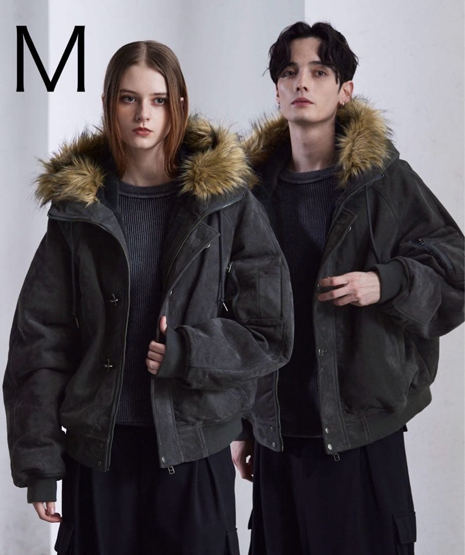 【CLEL】ファイヤーマンテックフェードN-2Bジャケット　チャコールグレー　M