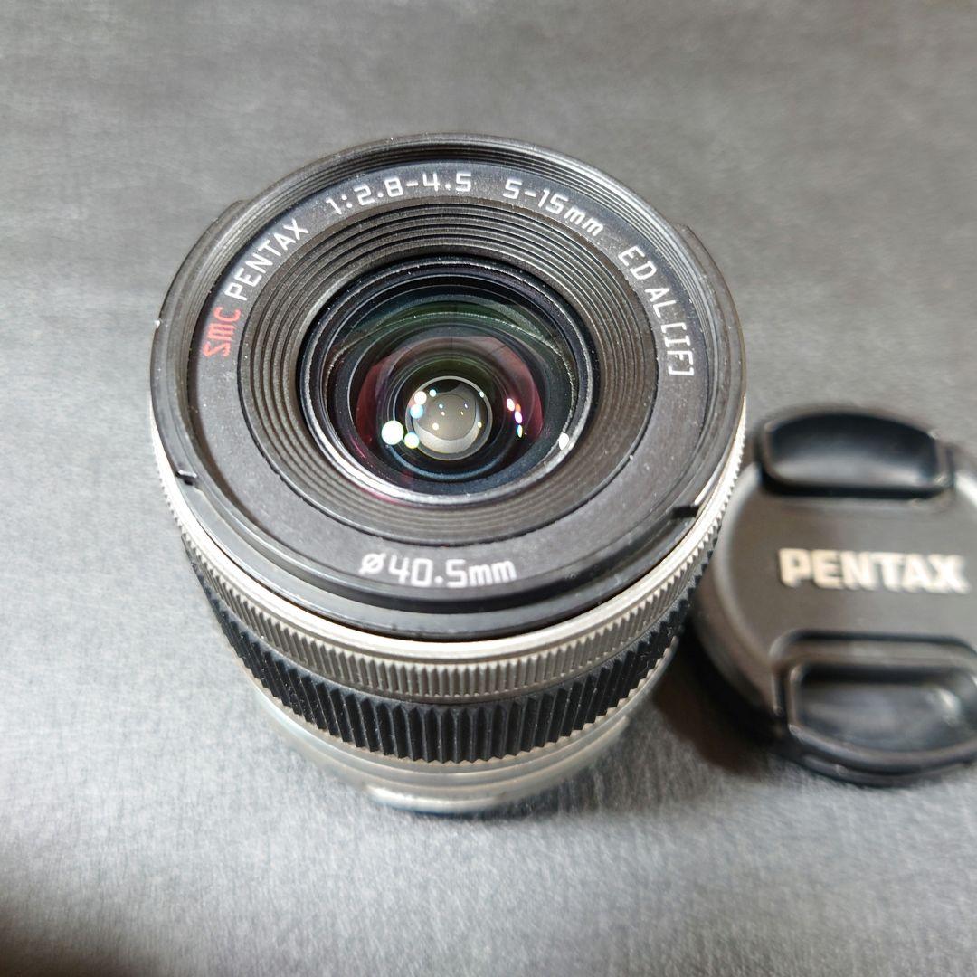 PENTAX Q ホワイト×ネイビー本革 02レンズ　純正バッテリー　純正充電器