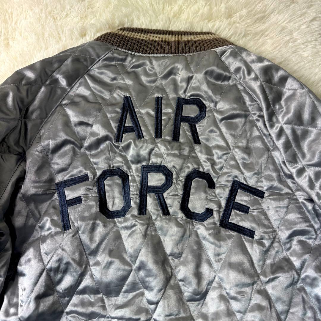 希少/XLサイズ✨AVIREX スカジャン　別珍　ベロア　キルティング　ワッペン