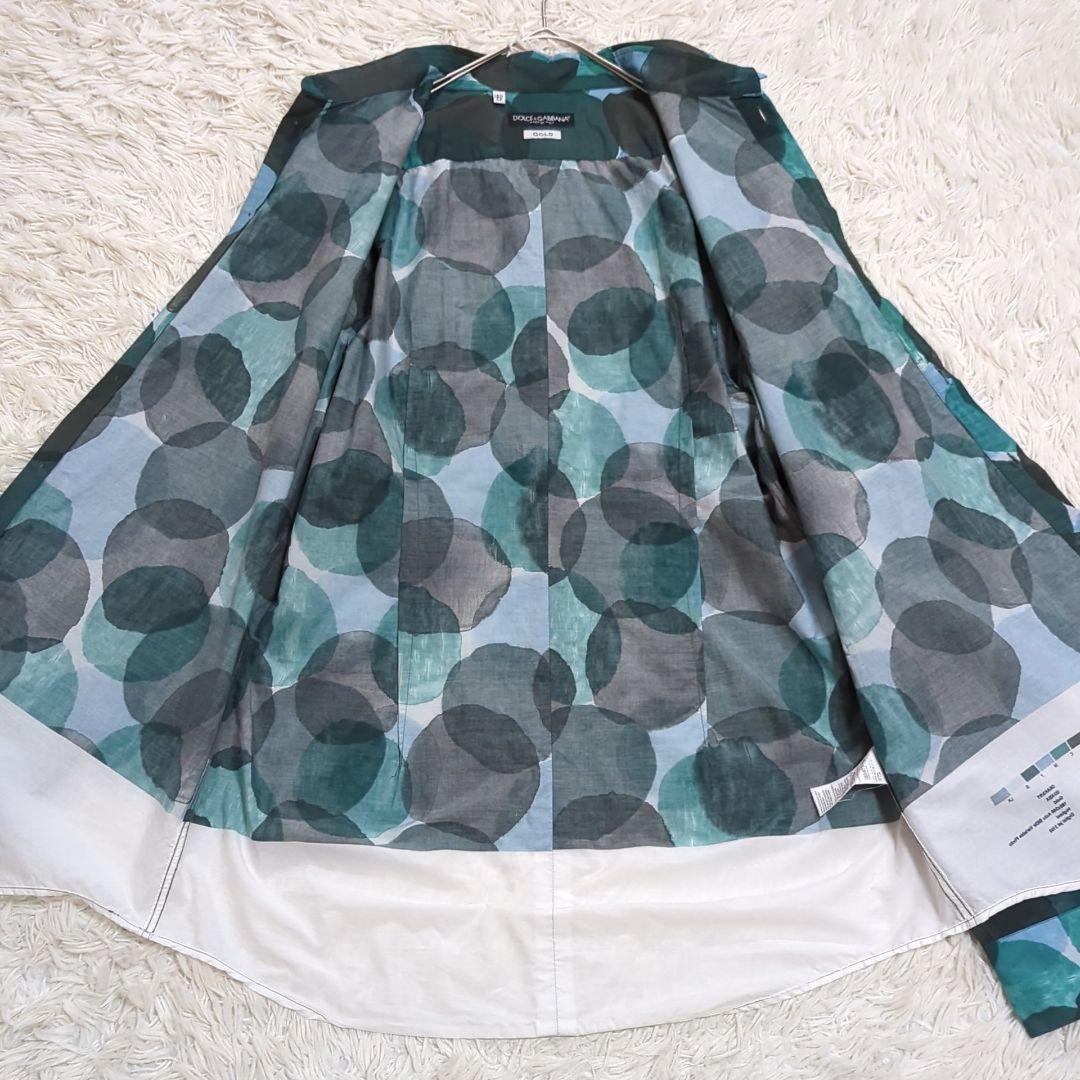 美品 42 DOLCE&GABBANA 水玉 ドット 総柄 ドレスシャツ