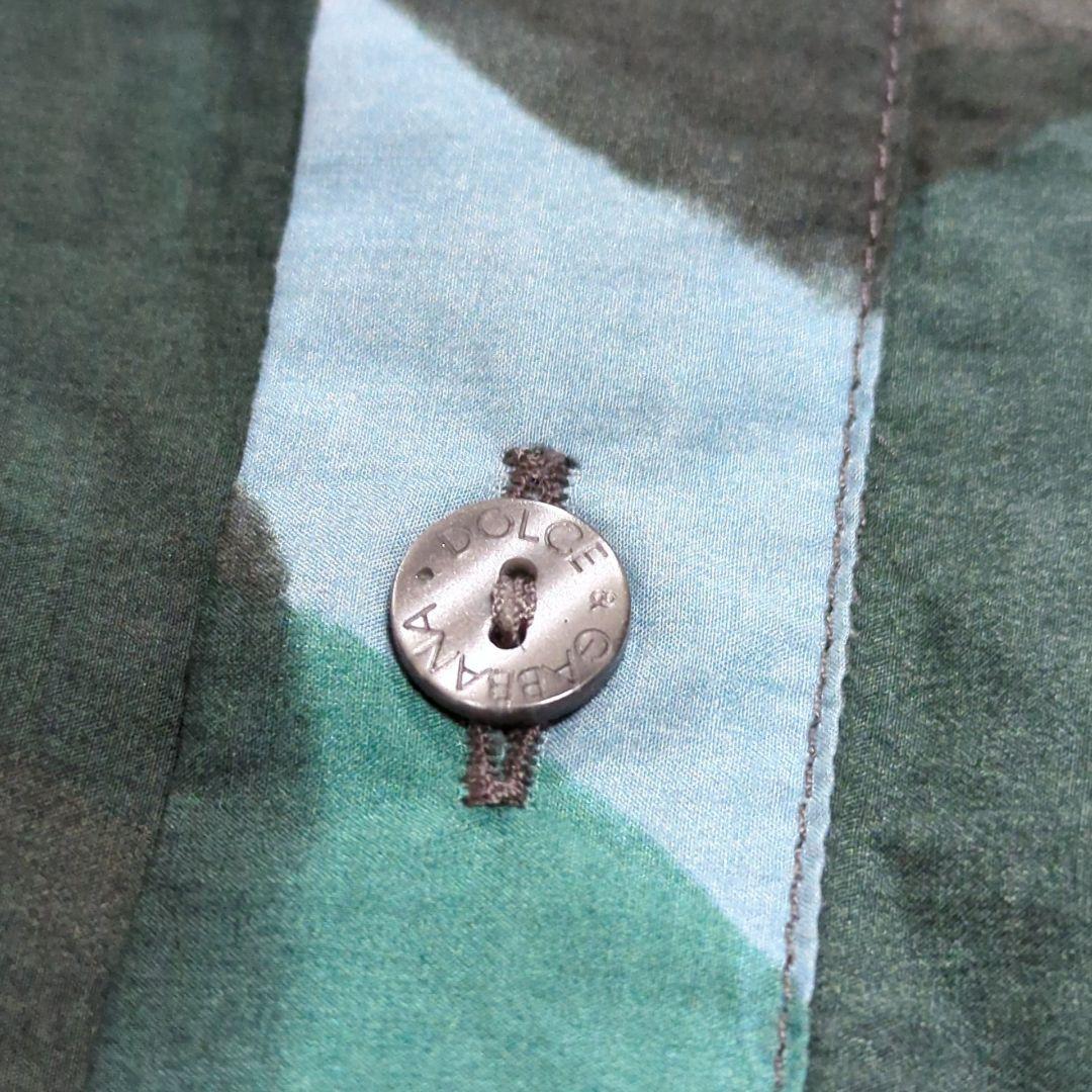 美品 42 DOLCE&GABBANA 水玉 ドット 総柄 ドレスシャツ