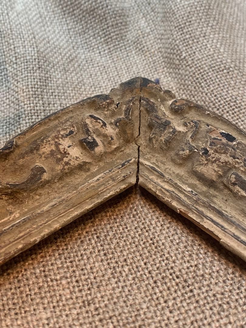 フランス 大型 アンティークフレーム 木彫 額縁 43x34cm