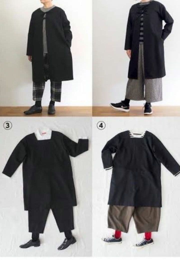 新品タグ付【aa.】 ダブルエードット 2wayコートワンピース 大橋歩 黒 S