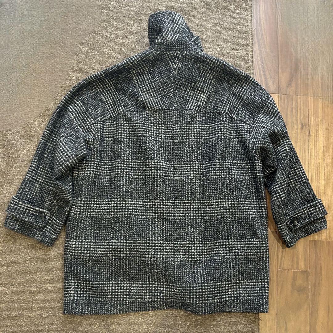 23AW✨Spick&Span Wスライバーチェックハーフコート ブラック