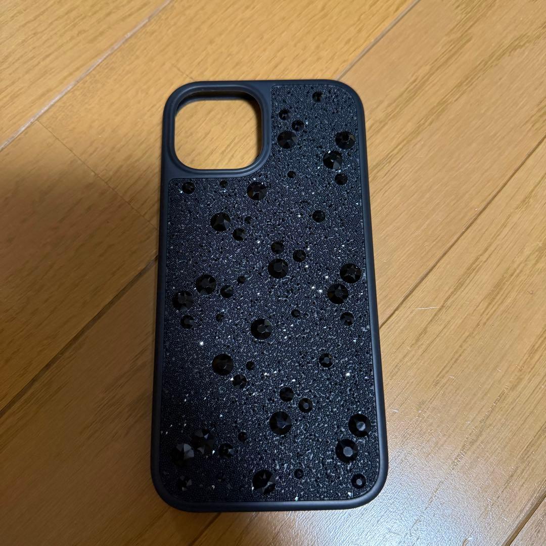 SWAROVSKI ブラック　iPhone15 iPhoneケース