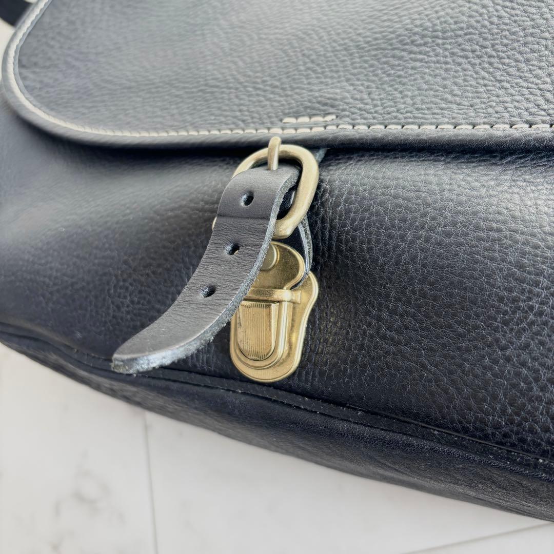 PARLEY パーリィー 本革 シボ革 ポストマンバッグ ショルダー 大容量