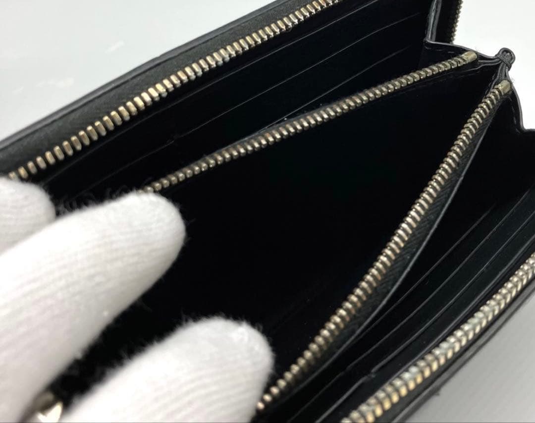 ボッテガ ヴェネタ カセット ラウンドファスナー 長財布 ブラック