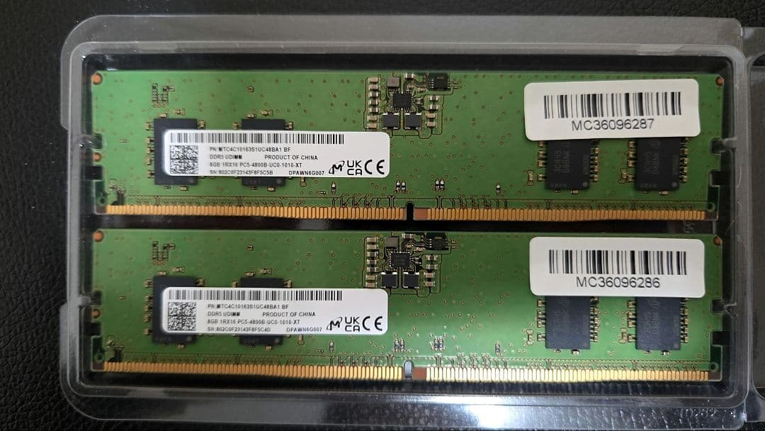 千*葉様 8GB×2 DDR5 UDIMM メモリー PC5-4800B