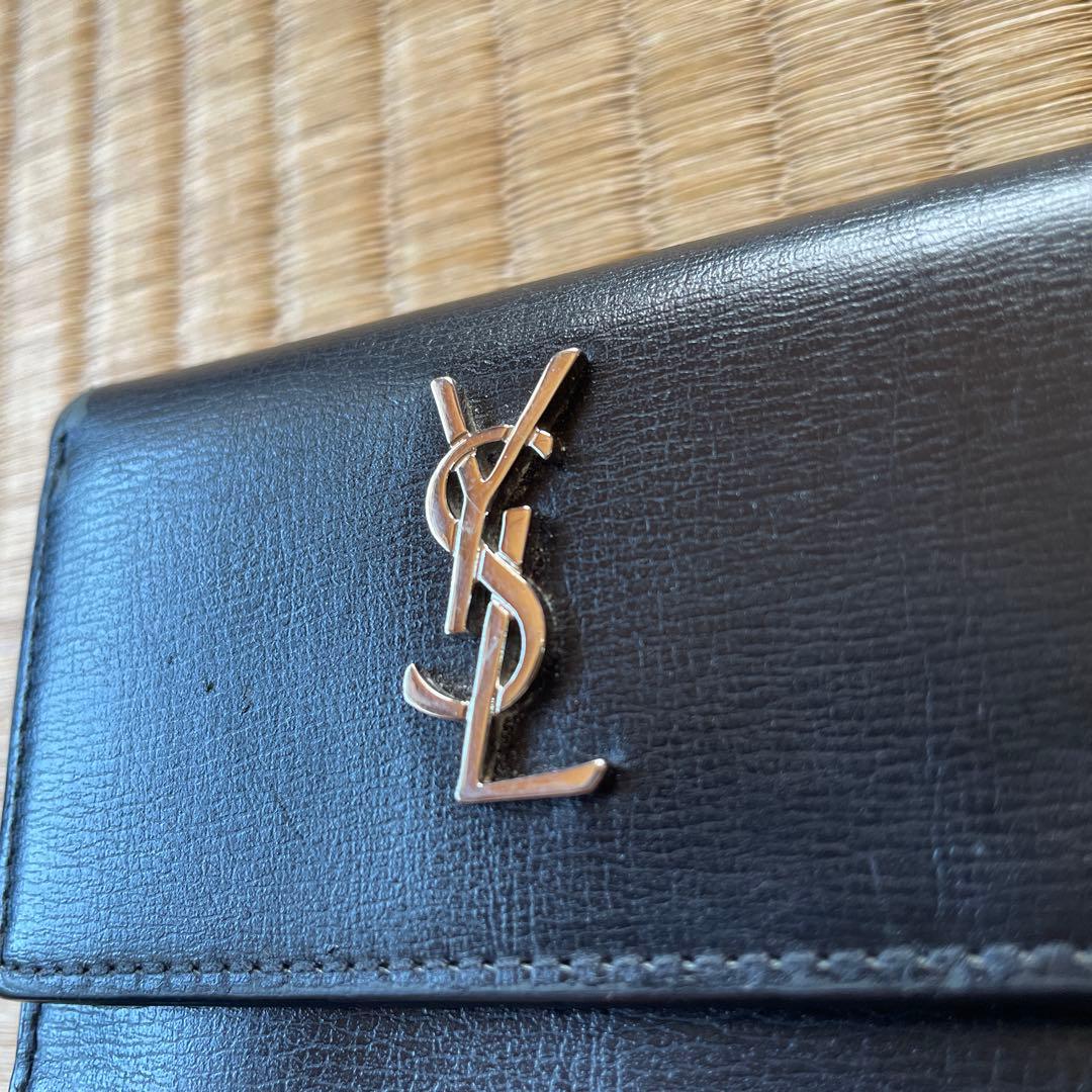 【値下げ交渉可】サンローラン　三つ折り財布　カランドラ　ブラック