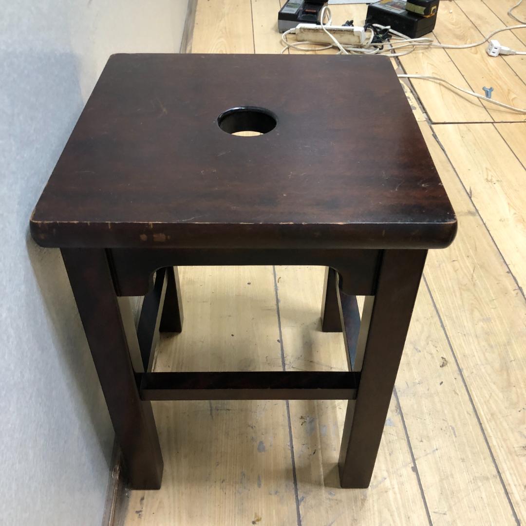 送料無料 北海道民芸家具　樺材スツール　オールドヴィンテージ 251007