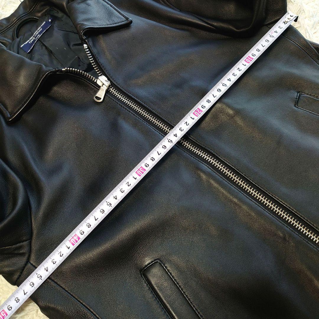 【未使用級】タイムリーワーニング 羊革 シングルライダース ジャケット M