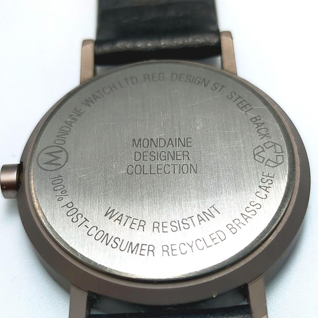 【激レア一本針】モンディーン真鍮ケース｜純正レザー｜電池交換済｜24H発送