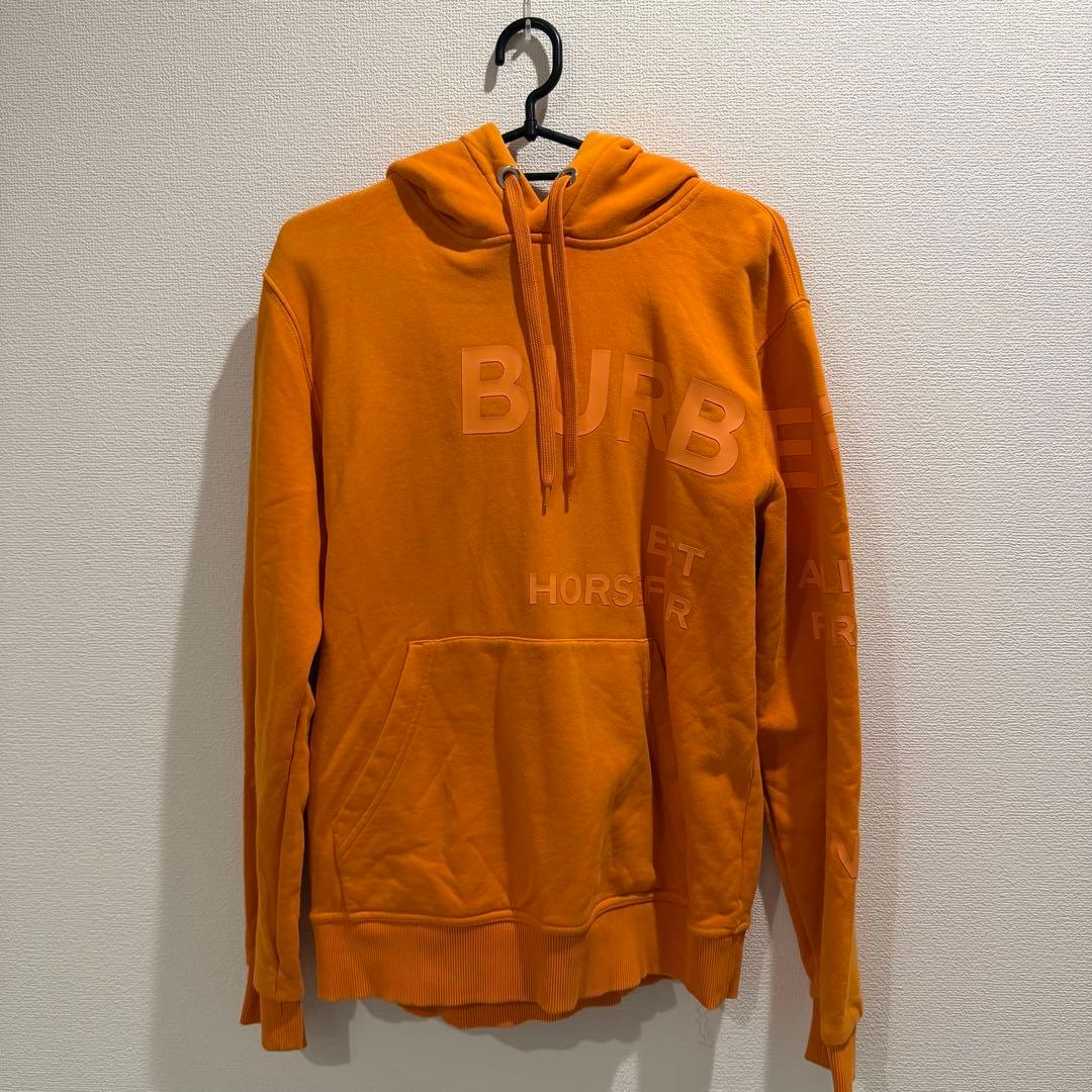 Burberry オレンジ フード付きパーカー XSサイズ