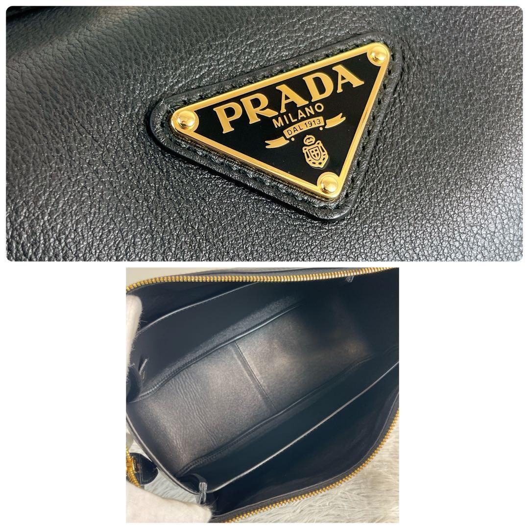 ●美品●PRADA プラダ　ハンドバッグ　レザー　ブラック　24SS