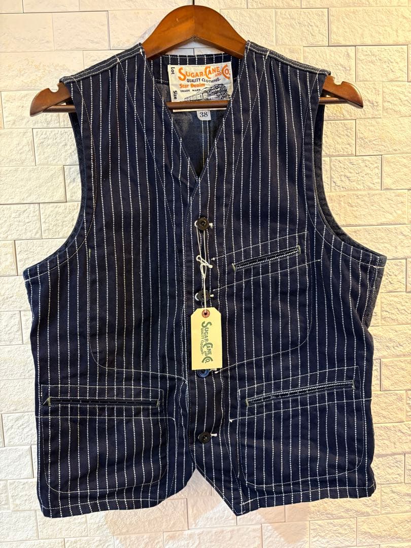 Sugar Cane ウォバッシュデニムベスト サイズ38美品 送料込み！