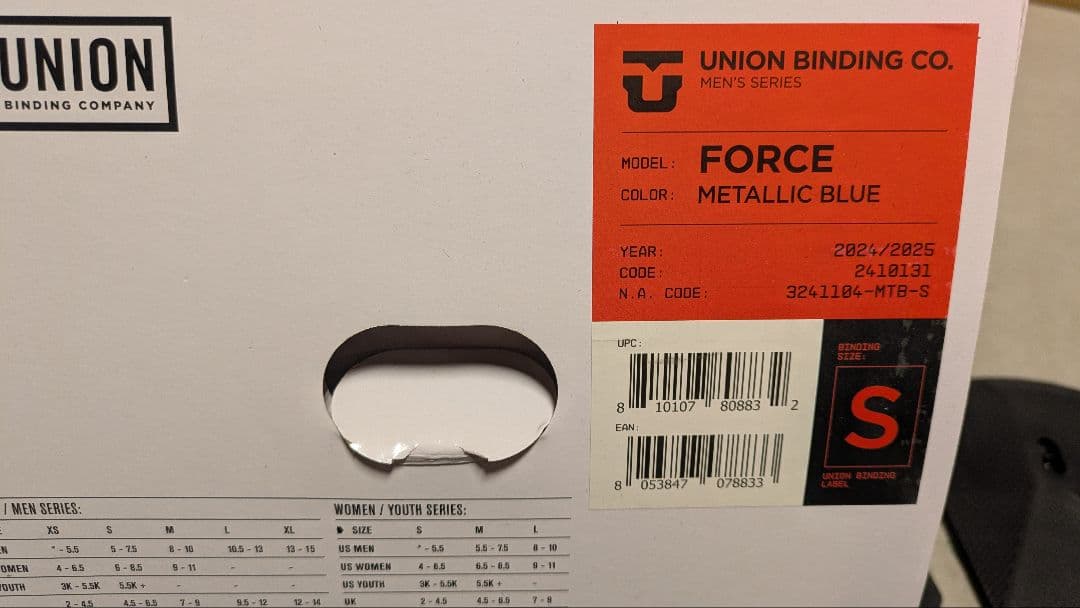 ☆UNION ユニオン ビンディング FORCE 24-25モデル Sサイズ