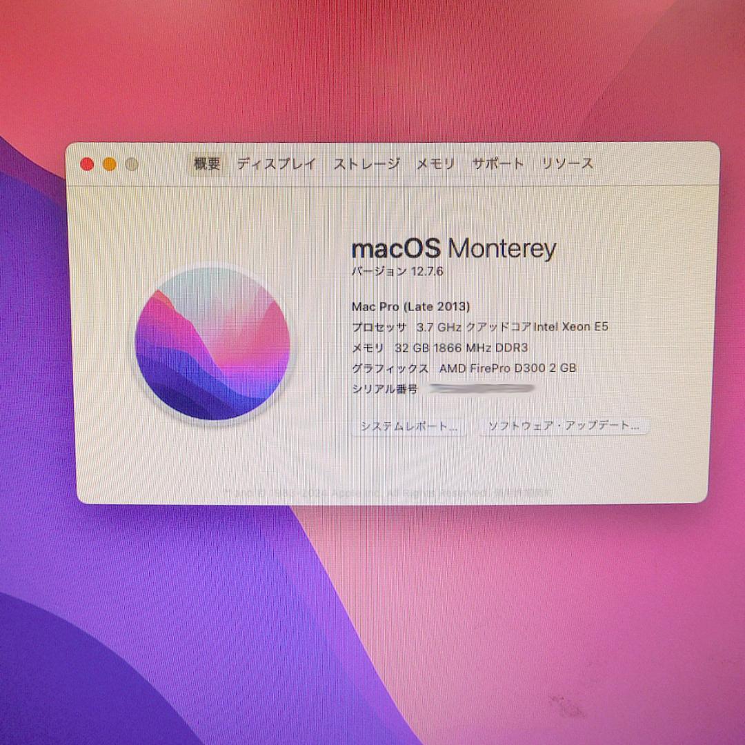 【今だけ特価】Mac Pro A1481(Late 2013) RAM32GB