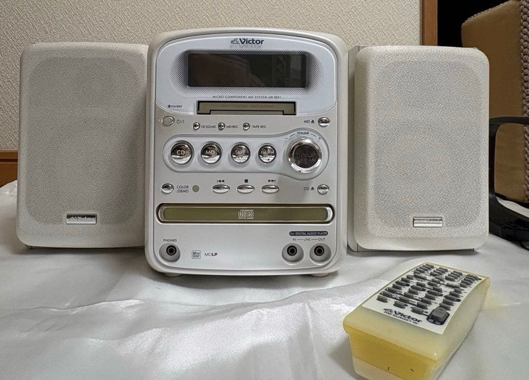 Victor ミニコンポ ホワイト リモコン付き
