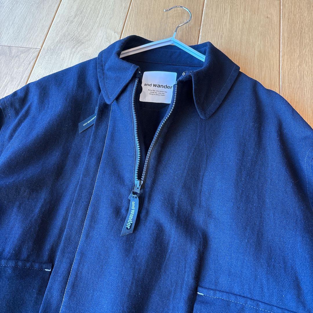 【美品・定価5.7万】and wander ジップアップコットンウールブルゾン