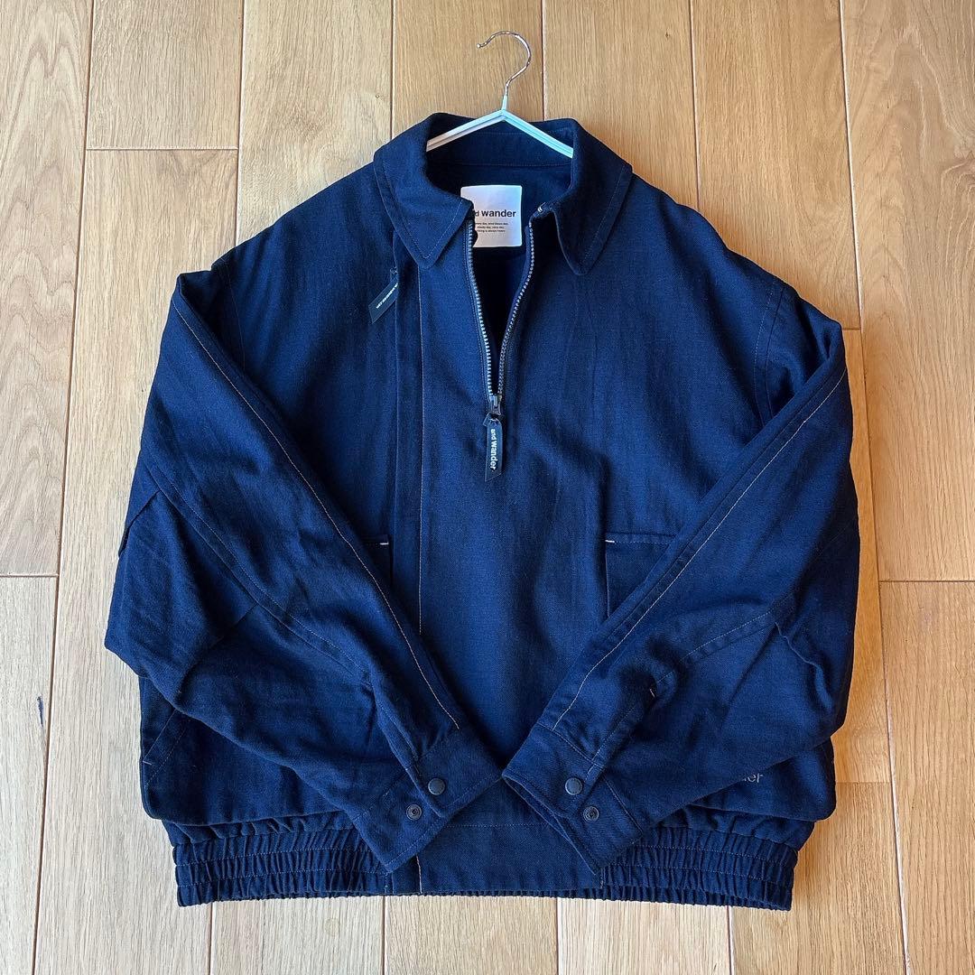 【美品・定価5.7万】and wander ジップアップコットンウールブルゾン