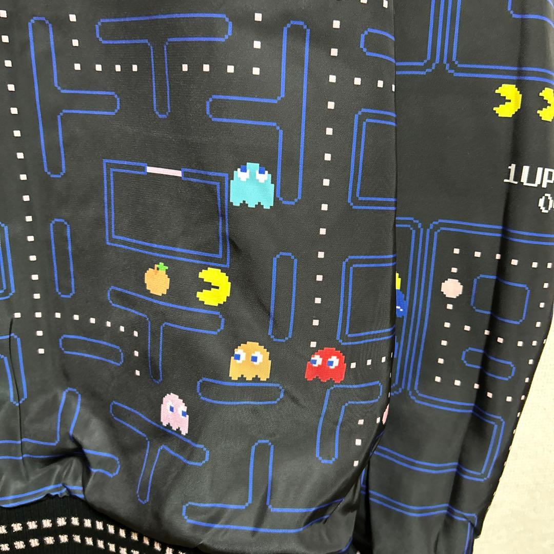 新品　XL パックマン　スカジャン　ブラック　刺繍　リバーシブル