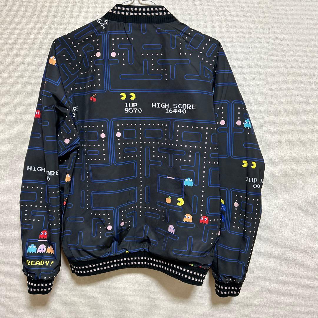 新品　XL パックマン　スカジャン　ブラック　刺繍　リバーシブル