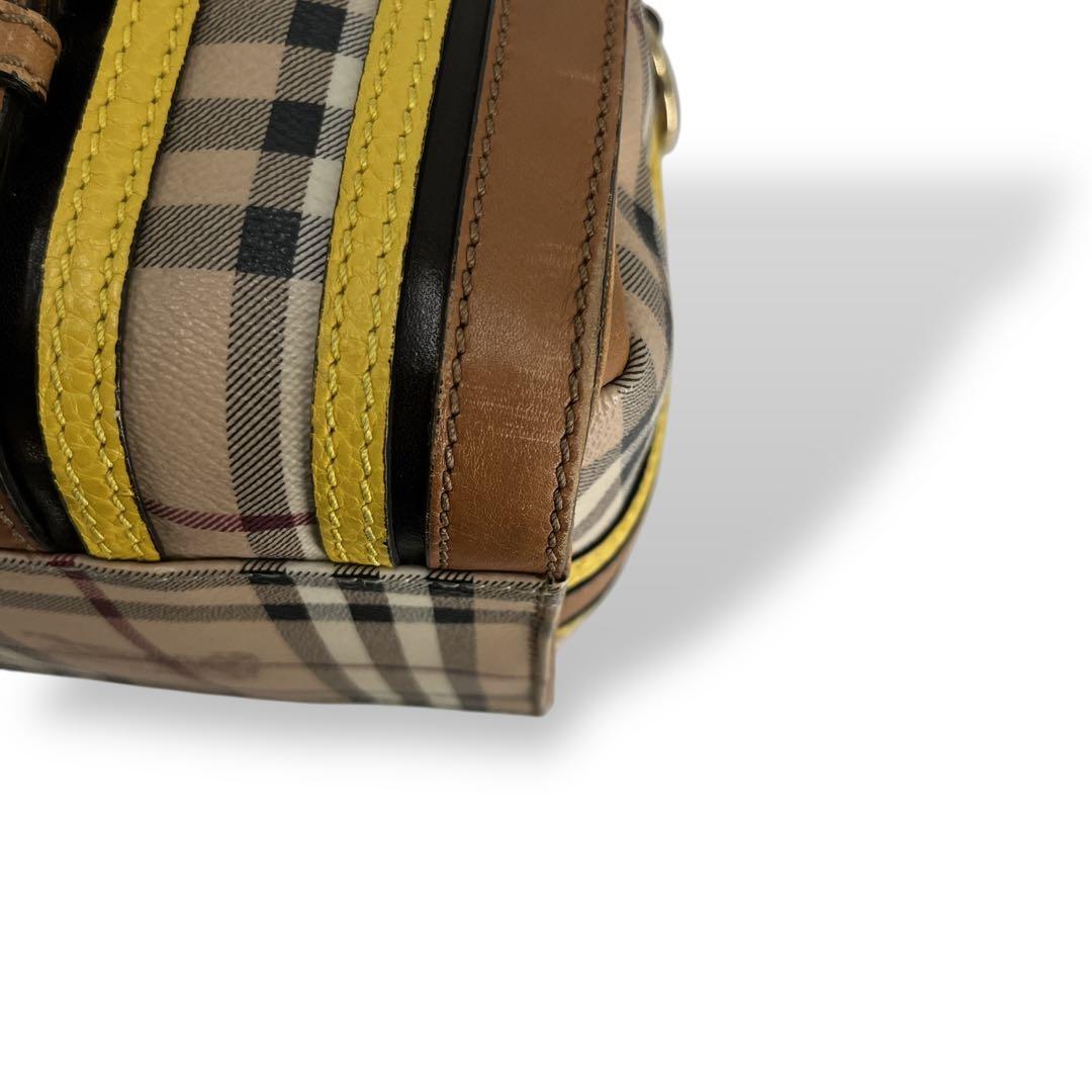 S様　バーバリー　ミニボストン　ハンドバッグ　ノバチェック　シャドーホース