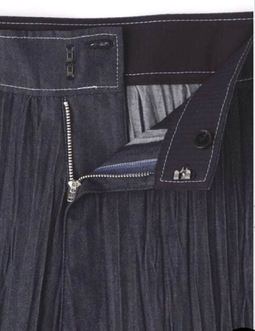 アドーアADORE◆ランダムプリーツ デニム パンツ36◆37,400円