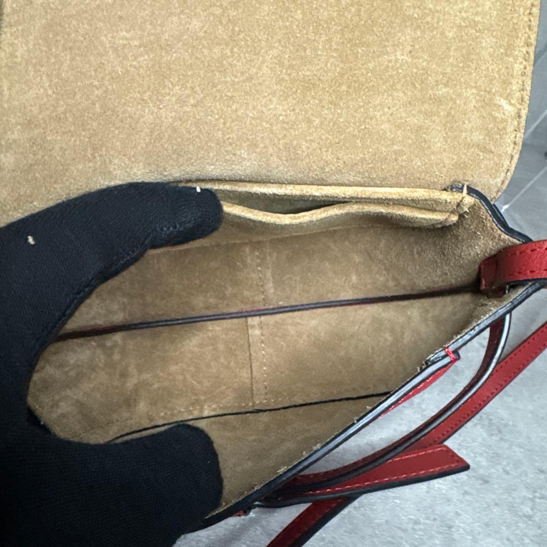 新品！LOEWE ロエベ　ミニゲート　レッド　ミニレザーショルダーバッグ
