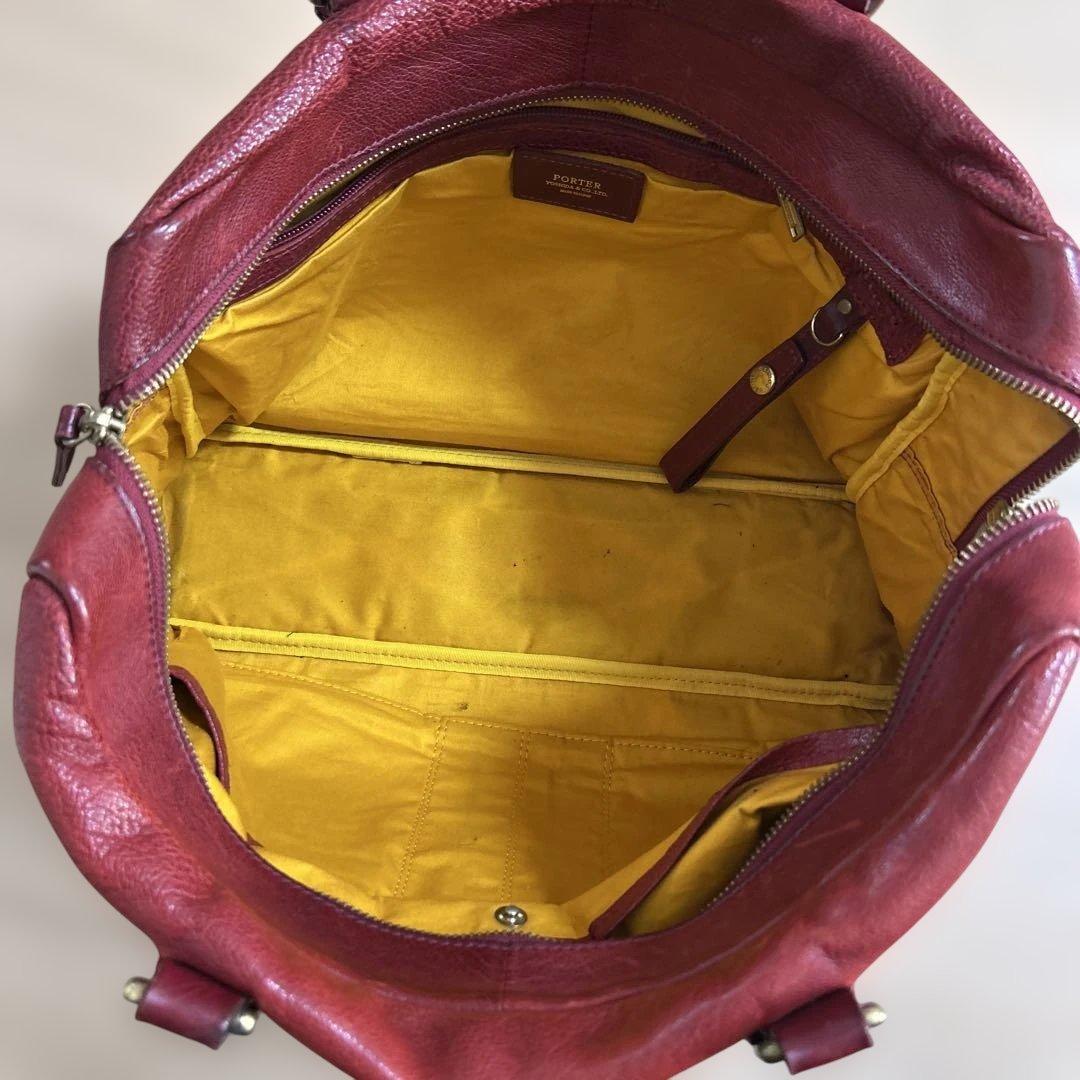 ポーター　プリュム　PORTER PRIME ボストンバッグ レア　赤　革