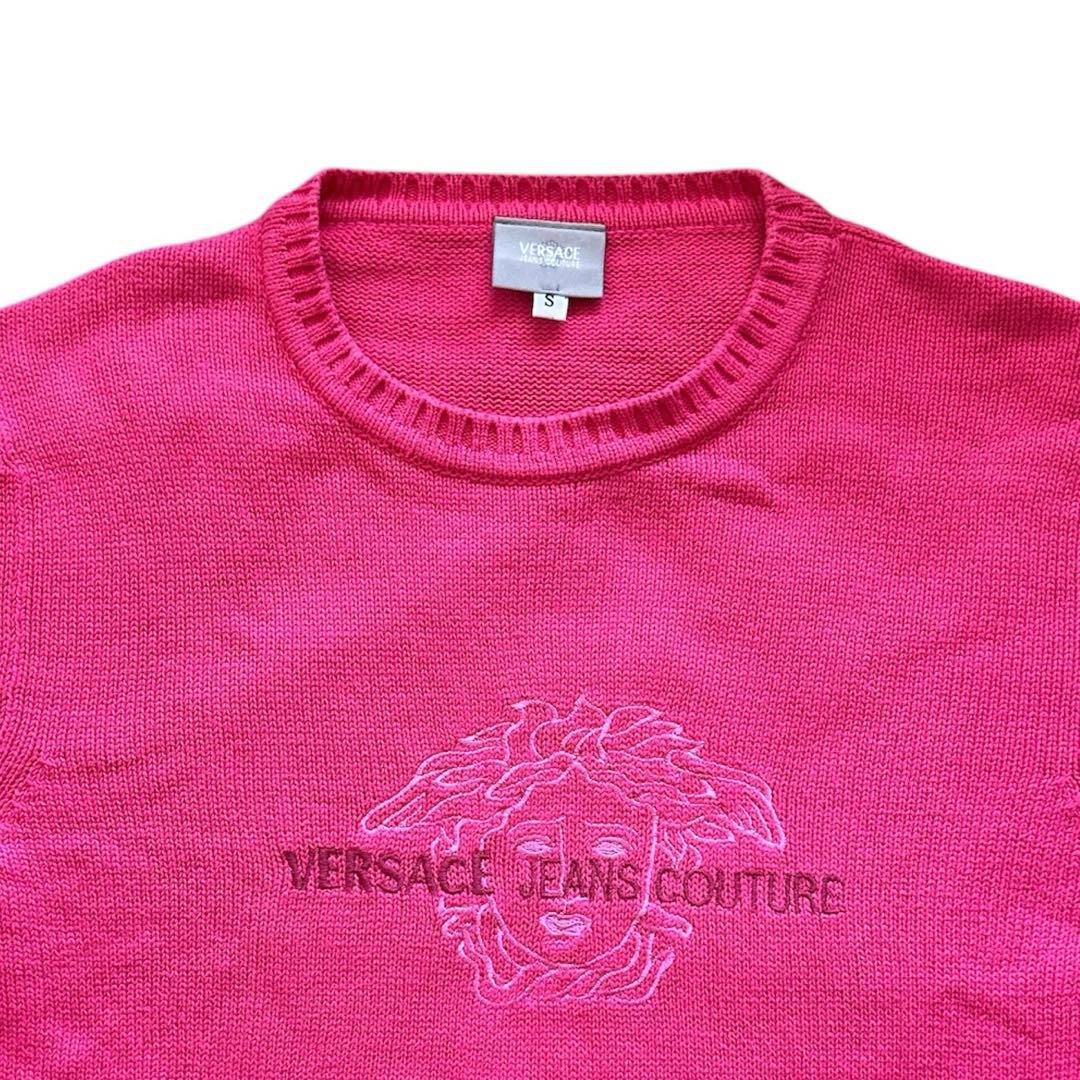 【スズ】ベルサーチ　Versace メデューサ　ニット　セーター　ピンク