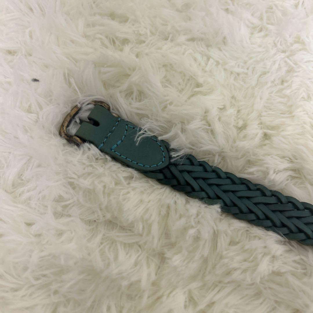 【希少】AKM メッシュベルト　レザー　グリーン