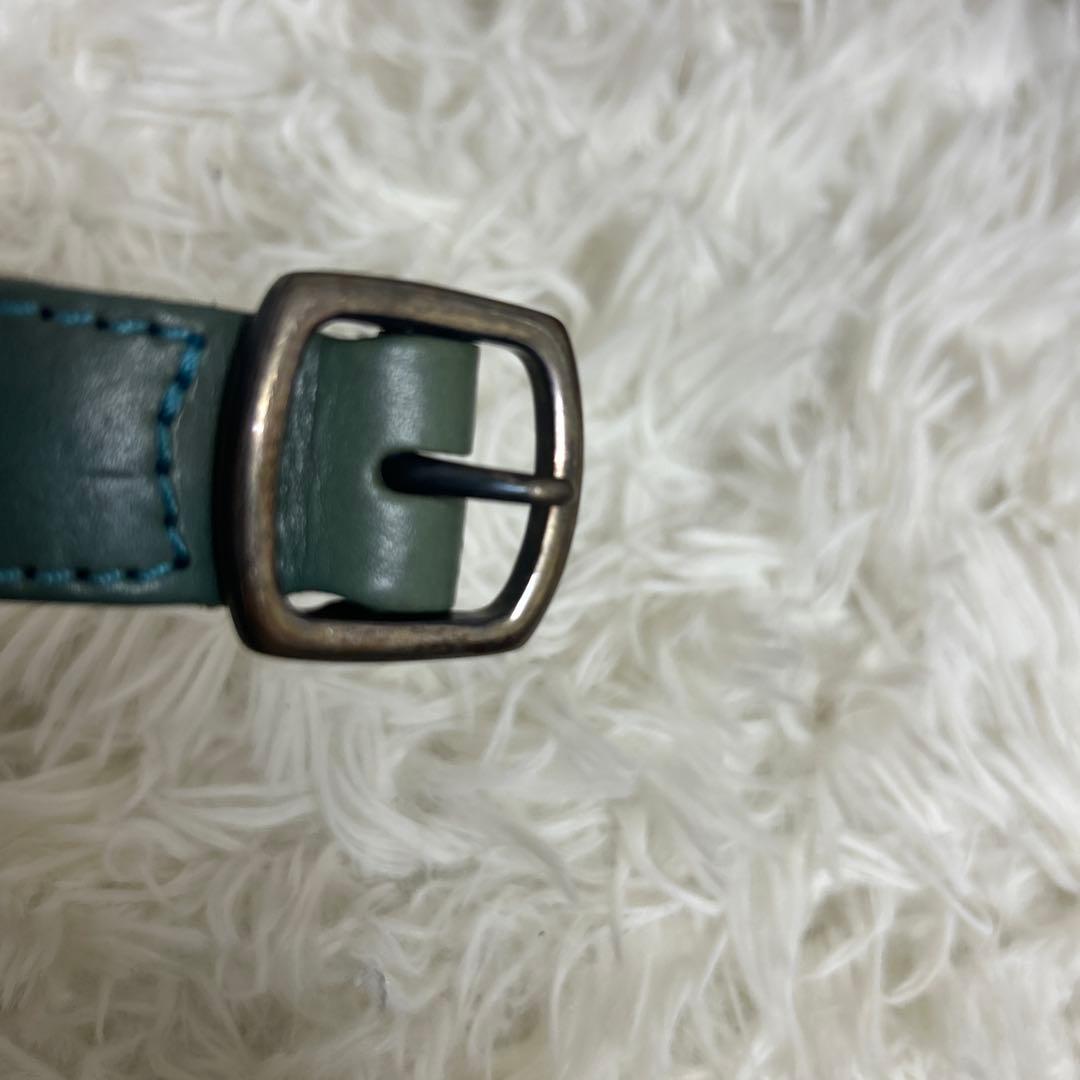 【希少】AKM メッシュベルト　レザー　グリーン