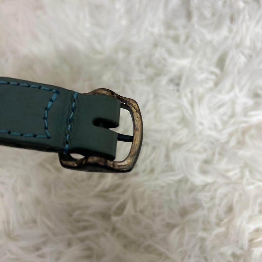 【希少】AKM メッシュベルト　レザー　グリーン