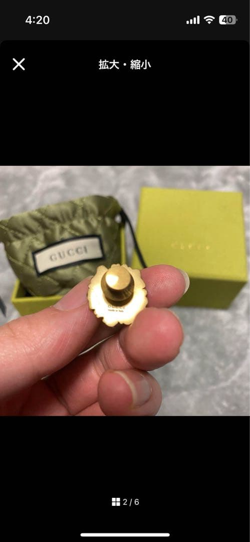 GUCCI グッチ　ブローチ　タイガー　ライオン　ピン　金　袋付き　正規品