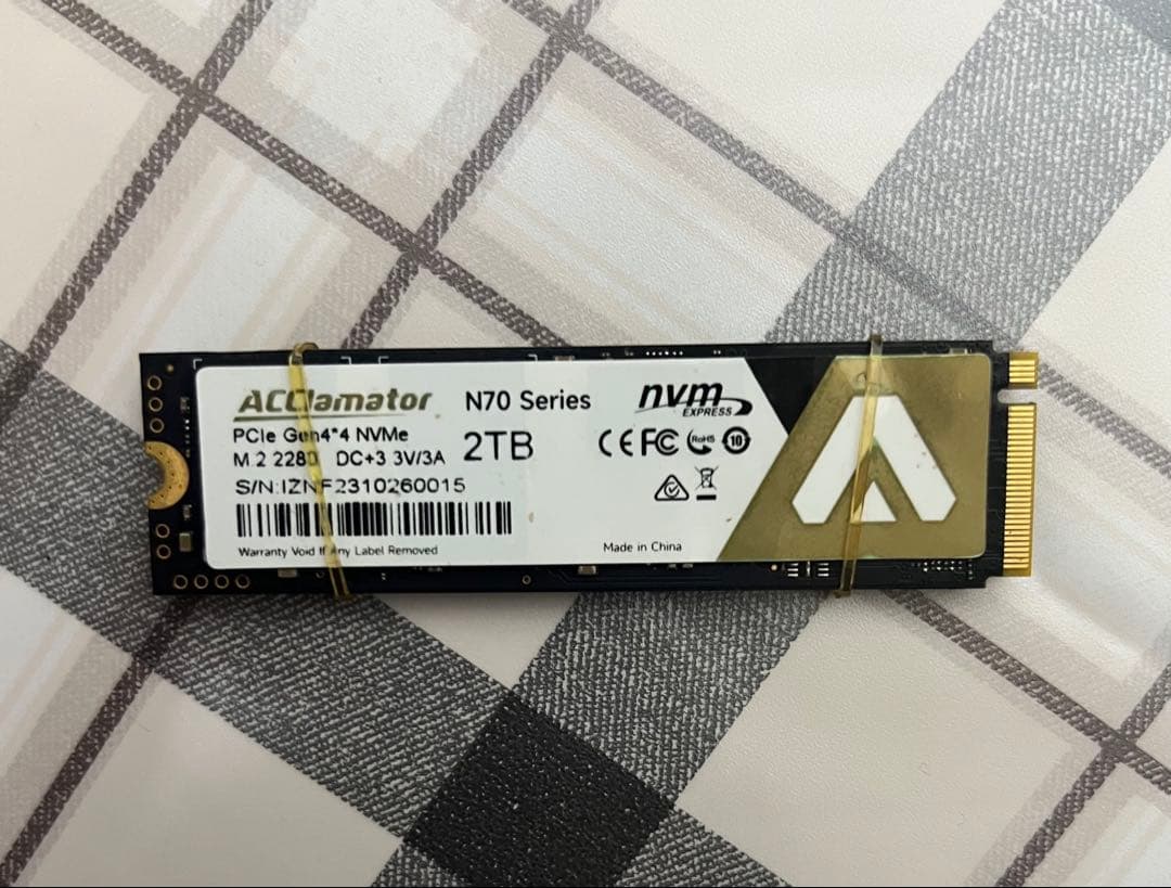 中古品/M.2 SSD/NVME/2280/2TB/動作確認済み/返品返金対応/