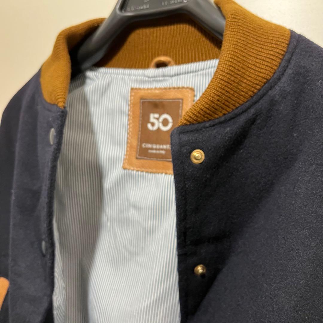 本革 CINQUANTA sheep skinレザージャケット ブラウンネイビー