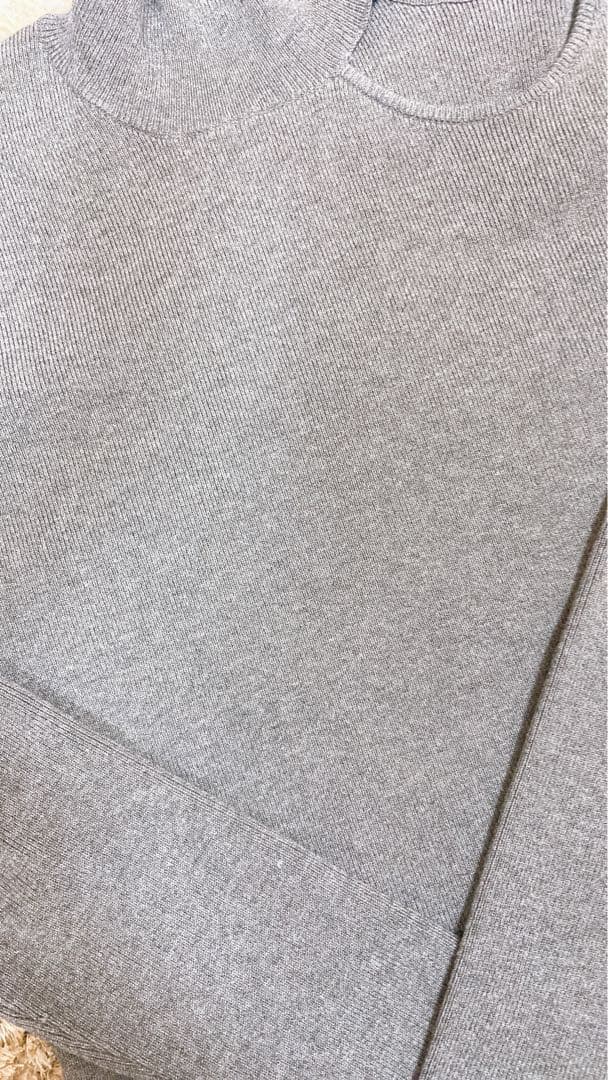 Cygne オフショルダー グレー ニットトップス