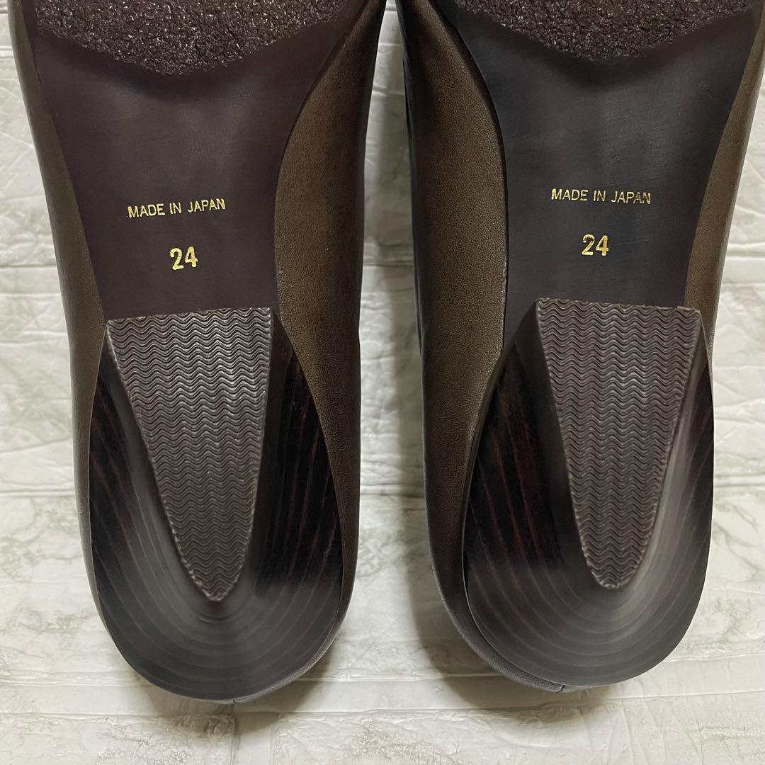 送料込み RABOKIGOSHI works スリッポンパンプス 本革 日本製